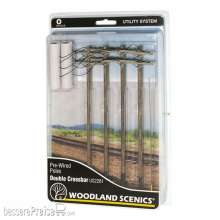 Woodland Scenics WUS2281 - O Wired Poles Double Crossbar