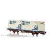 NMJ 1000205 - NMJ Topline Modell 507.109 des Lgns 42 76 443 2065-8 Containertragwagen der CargoNet mit 2 x 25 Fuss Kühlcontainer Cargo Partne, H0