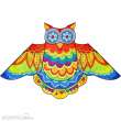 Invento 105103 - Jazzy Owl Kite - Kinderdrache, ab 5 Jahren, 85x145cm, inkl. 17kp Polyester Schnüre, 40m auf Spule