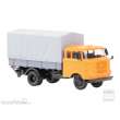 Hädl 121047-15 - IFA W50L Speditionskabine, Holzpritsche, Plane, Ladebordwand, Pastellorange