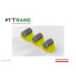 PT Trains 2421226 - 1/87 Fasshalter gelb (3x) beladen mit jeweils ein graues Fass