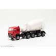 Herpa 315630 - Iveco Unic Betonmischer-Sattelzug, rot/weiß