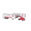 Bachmann 42232 - Santa Fe - Red Truck Cab & 2 Piggyback Trailers (HO Scale)