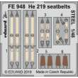 Eduard Accessories FE948 - He 219 seatbelts STEEL for Tamiya in 1:48