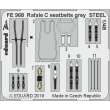 Eduard Accessories FE968 - Rafale C seatbelts grey STEEL f.Revell in 1:48