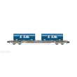 Arnold HN6582 - SNCF, 4-achsiger 60-Containerwaggon Novatrans Sgss, grau, mit 2x 22 Container TTS