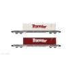 Arnold HN6584 - SNCF, 2er Pack, 4-achsiger 60-Containerwaggon Novatrans Sgss, mit 45-Container Trans-Fer