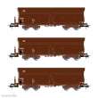 Rivarossi HR6520 - DB AG, 3-tlg. Set 4-achs. Selbstentladewagen Fals164, Braun