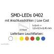 Tams Elektronik 81-50060-10 - SMD-LEDs Bauform 0402 mit angelöteten Drähten, Low Cost, kaltweiß