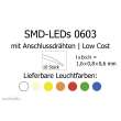 Tams Elektronik 81-50160-10 - SMD-LEDs Bauform 0603 mit angelöteten Drähten, Low Cost, kaltweiß