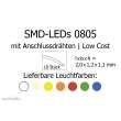 Tams Elektronik 81-50260-10 - SMD-LEDs Bauform 0805 mit angelöteten Drähten, Low Cost, kaltweiß