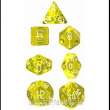 Chessex Würfel CHX23072 - Yellow w/white Translucent Polyhedral 7-Die Sets