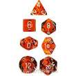 Chessex Würfel CHX23073 - Orange w/white Translucent Polyhedral 7-Die Sets