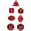 Chessex Würfel CHX23074 - Red w/white Translucent Polyhedral 7-Die Sets