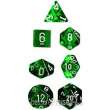 Chessex Würfel CHX23075 - Green w/white Translucent Polyhedral 7-Die Sets