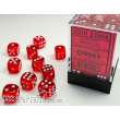 Chessex Würfel CHX23804 - Red w/white Translucent 12mm d6 with pips Dice Blocks™ (36 Dice)