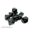 Chessex CHX25258 - Opaque Black/green Set of Ten d10s