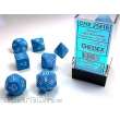 Chessex Würfel CHX25416 - Light Blue w/white Opaque Polyhedral 7-Die Sets