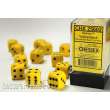 Chessex Würfel CHX25602 - Yellow w/black Opaque 16mm d6 with pips Dice Blocks™ (12 Dice)