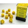 Chessex Würfel CHX25802 - Yellow w/black Opaque 12mm d6 with pips Dice Blocks™ (36 Dice)