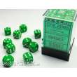 Chessex Würfel CHX25805 - Green w/white Opaque 12mm d6 with pips Dice Blocks™ (36 Dice)