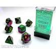 Chessex Würfel CHX26434 - Green-Purple w/gold Gemini™ Polyhedral 7-Die Sets