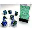 Chessex Würfel CHX26436 - Blue-Green w/gold Gemini™ Polyhedral 7-Die Sets