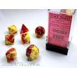 Chessex Würfel CHX26450 - Red-Yellow w/silver Gemini™ Polyhedral 7-Die Sets