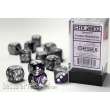 Chessex Würfel CHX26632 - Purple-Steel w/white Gemini™ 16mm d6 with pips Dice Blocks™ (12 Dice)