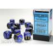 Chessex Würfel CHX26635 - Black-Blue w/gold Gemini™ 16mm d6 with pips Dice Blocks™ (12 Dice)