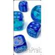 Chessex CHX26663 - Gemini® 16mm d6 Blue-Blue/light blue Luminary™ Dice Block™ (12 dice)