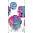 Chessex CHX26664 - Gemini® 16mm d6 Gel Green-Pink/blue Luminary™ Dice Block™ (12 dice)