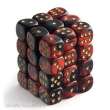 Chessex Würfel CHX26833 - Black-Red w/gold Gemini™ 12mm d6 with pips Dice Blocks™ (36 Dice)