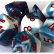 Chessex Würfel CHX26857 - Astral Blue-White w/red Gemini™ 12mm d6 with pips Dice Blocks™ (36 Dice)