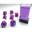 Chessex Würfel CHX27457 - Festive™ Violet w/white Signature™ Polyhedral 7-Die Sets