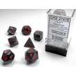 Chessex Würfel CHX27478 - Velvet™ Black w/red Signature™ Polyhedral 7-Die Sets