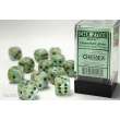 Chessex Würfel CHX27609 - Marble™ Green w/dark green Signature™ 16mm d6 with pips Dice Blocks™ (12 Dice)