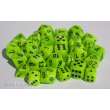 Chessex Würfel CHX27630 - Vortex Bright Green w/black Signature™ 16mm d6 with pips Dice Blocks™ (12 Dice)