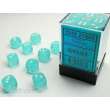 Chessex Würfel CHX27805 - Frosted™ Teal w/white Signature™ 12mm d6 with pips Dice Blocks™ (36 Dice)