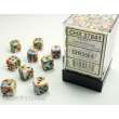 Chessex Würfel CHX27841 - Festive™ Vibrant™ w/brown Signature™ 12mm d6 with pips Dice Blocks™ (36 Dice)