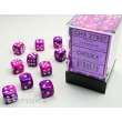 Chessex Würfel CHX27857 - Festive™ Violet w/white Signature™ 12mm d6 with pips Dice Blocks™ (36 Dice)