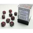 Chessex Würfel CHX27878 - Velvet™ Black w/red Signature™ 12mm d6 with pips Dice Blocks™ (36 Dice)