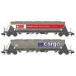 Hobbytrain H23479 - 2er Set Silowagen Taggnpps SBB Cargo, Ep.VI, gealtert - Lemke