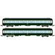 REE Modeles NW-187 - SET of 2 UIC SLEEPING CAR, High roof with grey color, Green-Alu 160 color Era IV