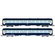 REE Modeles NW-189 - SET of 2 UIC SLEEPING CAR, Low roof, framed logo, Blue TEN color Era IV