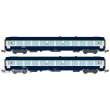 REE Modeles NW-193 - SET of 2 UIC SLEEPING CAR, Low roof, logo nouille, Blue TEN color Era V