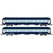 REE Modeles NW-195 - SET of 2 UIC SLEEPING CAR, High roof, arrow logo, Blue TEN color Era V