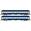 REE Modeles NW-213 - SET of 2 UIC SLEEPING CAR, High roof Blue TEN Color, logo nouille Era V