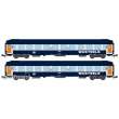 REE Modeles NW-215 - SET of 2 UIC SLEEPING CAR, High roof Blue WASTEELS, Y16 Bogies, Era IV-V