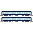 REE Modeles NW-217 - SET of 2 UIC SLEEPING CAR, High roof, framed logo, Blue TEN color Era IV